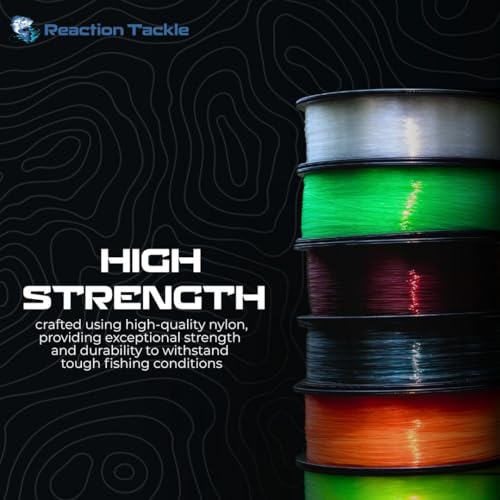 Reaction Tackle Monofilament Fishing Line - Premium Nylon Mono Line, Strong & Abrasion-Resistant, Low Memory for Smooth Long Casts - Freshwater & Saltwater - color: Yellow, size: 25lb (2400 Yards)
