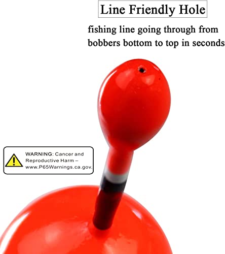 THKFISH Fishing Floats Bobbers Slide Floats Balsa Fishing Bobber Slip Bobbers for Crappie Panfish Trout Bass (1/2oz 2"x5.28") (1/6 1.6"x4.8") 5Pcs - color: Wood and Red, size: 1/6 oz 1.6"x4.8" - 5Pcs