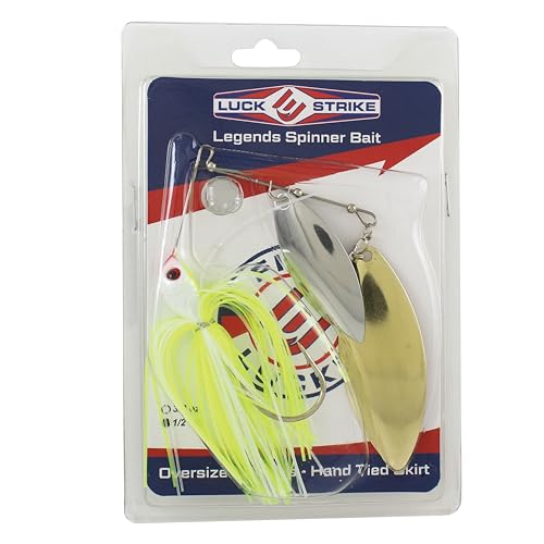 Luck E Strike Jimmy Houston Legends Spinner Bait with Willow Blades - color: Chartreuse / White, size: 1/2 OZ