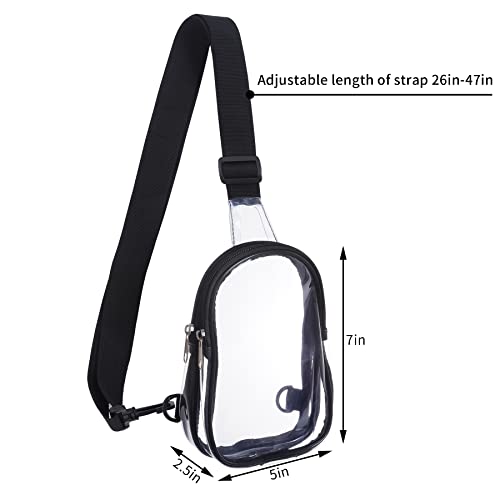 Mini Clear Bag Stadium Approved, Clear Sling Bag Crossbody Bags Fanny Pack, Concert Purse Belt Chest Bags Stadium Approved for Women