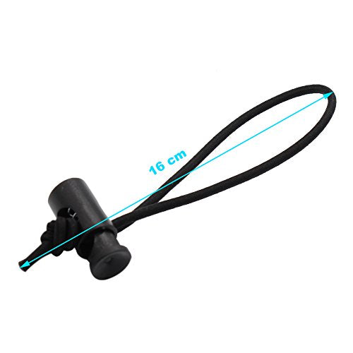 Foto&Tech Multipurpose Extra Thick Elastic Cable Tie and Organizer, Adjustable Cable Strap Toggle Tie, Reusable Tangle Tamer, Cable Management for Cord and Cable (10x 16CM, Black) - color: Black, size: 10 x 16 CM