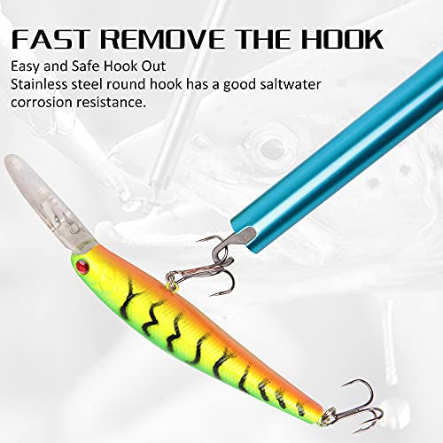 OROOTL Fishing Hook Remover Tool, Portable Easy Squeeze Out Fishing Hook Separator Extractor Aluminum Fish Dehooker Removal Puller for Saltwater Freshwater Fishing - color: Blue