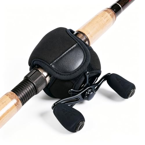 HERCHR Fishing Reel Bag Waterproof Breathable Baitcasting Fish Wheel Protector Fishing Tackle - color: Black