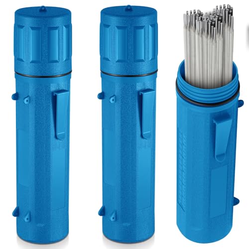 Zonon 2 Pcs Welding Rod Storage Tube 14 Inch Stick Electrode Storage Container Airproof Waterproof Canister (holds 350mm / 13.7in Rods)(Blue) - color: Blue