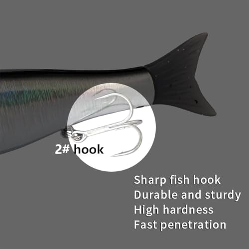 Glide Baits Jointed Swimbait Lifelike Fishing Lures for Bass Trout Pike Salmon Bluegill - color: Mottled, size: 7in/2.2oz/Floating