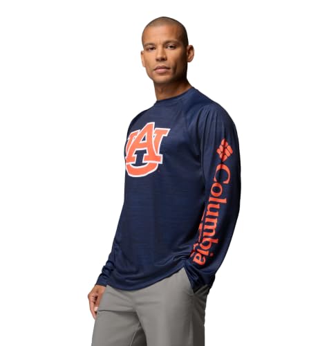 Columbia Men's Collegiate Terminal Tackle Heather Long Sleeve Shirt - color: Aub - Collegiate Navy, size: Small