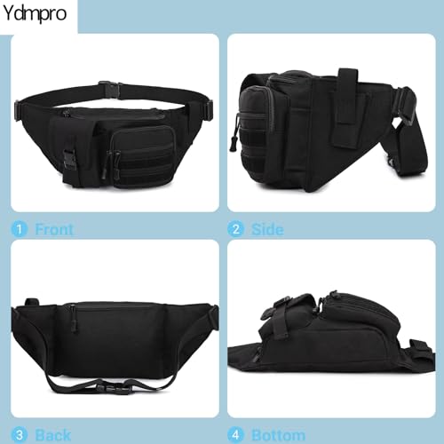 Tactical Fanny Pack，Military Waist Bag Hip Belt Bumbag Utility Bags for Fishing Hiking Hunting with Mesh Water Bottle Holder Pouch (Tan) - color: Tan