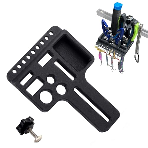 Kayak Fishing Tool Holder, No-Drill T-Track Mount, Reinforced PETG, Fits Standard T-Track Kayaks, Secure Pliers/Knife/Gear Storage, Kayak Accessories for Fishing, Black - color: Black