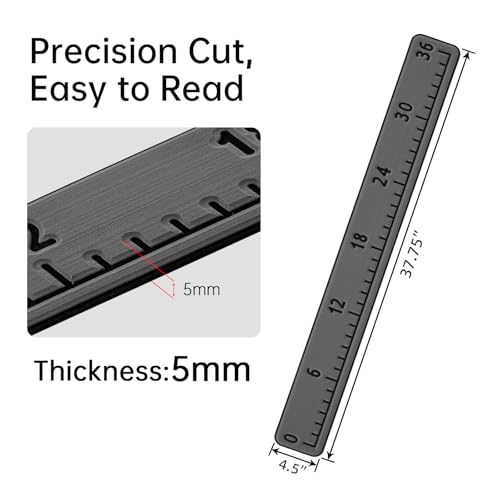HZshark EVA Foam Fish Measuring Board, Fish Ruler with 3M Self-Adhesive Backing, 36" Fishing Tape Measure for Boats Sailboats Yachts Kayaks - color: Dark Grey, size: 4.5"*36"