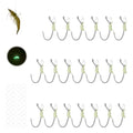 KANAMA Luminous Live Shrimp Hooks - High Carbon Steel Fishing Hooks Saltwater Corrosion Resistant Barbed Strong Hooks Freshwater Shrimp Walker, Ideal for Bass, Groupers, Pike, Catfish & More - size: S ×20