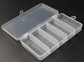 Jilukibo 3 Pack 5 Grid Clear Plastic Fishing Tackle Accessory Box Container, Clear Tiny Fishing Lure Bait Hooks Storage Box for Jewelry Making Organizer (7.08 x 3.74 x 1.18inch)