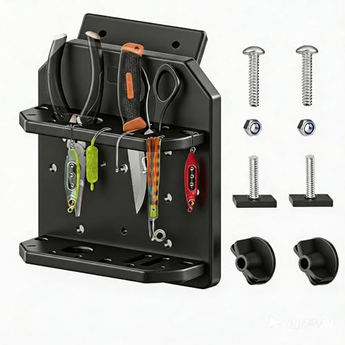 Boat Track System Tool Holder, Knife & Plier Fishing Bait Holder Combo - Compatible for Versatrack/Lund Sport Track - Marine-Grade Storage Solution. - style: 45 Degree Boat Tool Holder