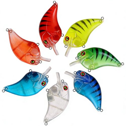 20pcs/25pcs Fishing Blanks Lures Kit Fishing Topwater Unpainted Swimbait Unpainted Crankbaits Hard Baits DIY Lure for Bass Salmon Trout Saltwater and Freshwater - color: 20PCS 3.11″/0.49oz