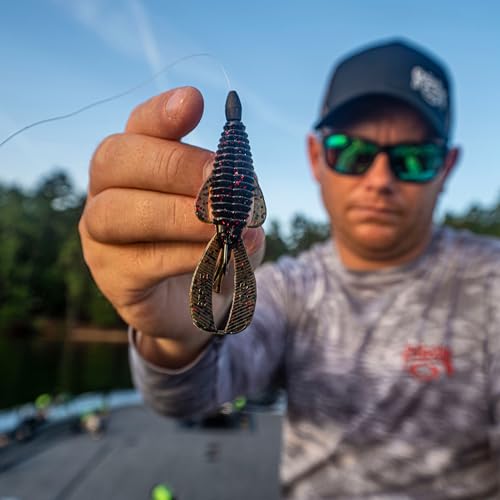 Strike King Rage Bug Fishing Lure, Soft Plastic Grub, Unique Design, Subtle Action - color: Black Blue Swirl, size: 4"