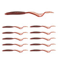 Eupheng Twist Tail Swimbait Fishing Lure, 2.3in/2.7in/4in/5.5in 100PCS Grub Saltwater Fishing Soft Bait Trailer for Bass Crappie Fishing - size: 5.5in(14cm)-10PCS-Fiery Red