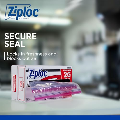 SC Johnson Professional Ziploc Brand Food Storage 2 Gallon Bags, Food Storage Ziploc Brand Bags, Commercial Pack, 100 Count Box, for Professional Use Only - size: 100 Count (Pack of 1)