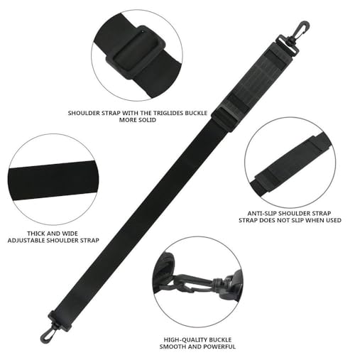 Black Fishing Rod Holder Belt Rod Carrier Strap Sling Shoulder Belt Fishing Rod Carry Strap Nylon Adjustable Length to 55 Inch Fishing Poles Holder Strap Rod Shoulder Belt Tackle Carrier