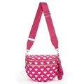Womens Crossbody Bag, Spacious Nylon Bum Bag Trendy Shoulder Purse with Adjustable Strap Zipped Travel Essentials - color: 58a-red