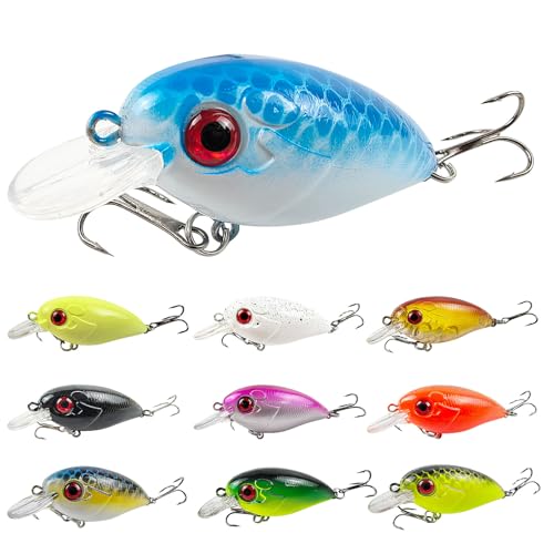 Fishing Lures Large Hard Bait Minnow VIB Lure with Treble Hook Life-Like Swimbait Fishing Bait Popper Crankbait Vibe Sinking Lure for Bass Trout Walleye Redfish - color: 10pcs 6.3cm/ 8g