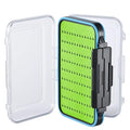 Gonex Fly Boxes for Fly Fishing Jig Boxes Two-Sided Waterproof Lightweight Fly Fishing Box Easy Grip Transparent Lid Fly Fishing Lures Box, 5.9"x 3.8"x 1.77", Green - color: Green, Black, Transparent, size: Size B (5.9"x 3.8"x 1.77")