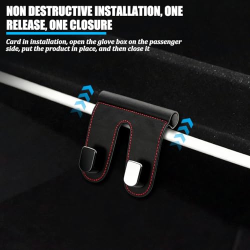 Car Co-Pilot Glovebox Hook, Dual Hook Passenger Seat Glovebox Hanger Organizer for Purse Handbag Umbrella, Automotive Interior Glove Box Hanging Storage Holder, Universal Fit (Black) - color: Black, size: Dual