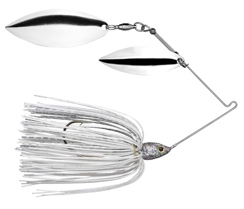 Strike King Tour Grade Spinnerbait Fishing Lure, White Chrome, 3/8-Ounce, 1 Count (Pack of 3)