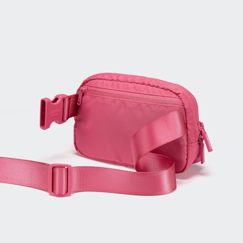 Pander Two Way Zipper Fanny Pack Nylon Everywhere Belt Bag for Women, Water Repellent Waist Packs, Crossbody Bags with Adjustable Strap (Hot Pink). - color: Hot Pink