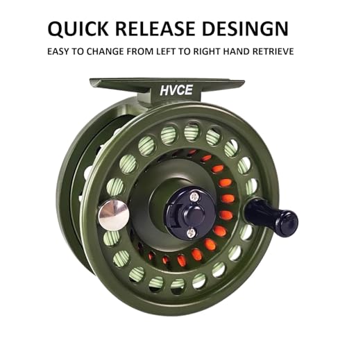 Aventik HVCE Graphite Fly Reel Center Drag System Classic III Graphite 3/4, 5/6, 7/8wt Large Arbor Freshwater Fly Fishing Reels - size: 7/8, style: With Line