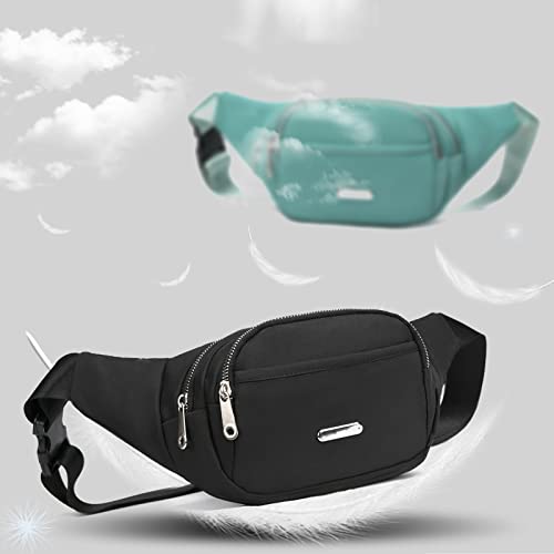 Crossbody Fanny Pack for Men&Women,Large Waist Bag & Hip Bum Bag with Adjustable Strap for Outdoors Workout Traveling Casual Running Hiking Cycling - color: Open Mint Green