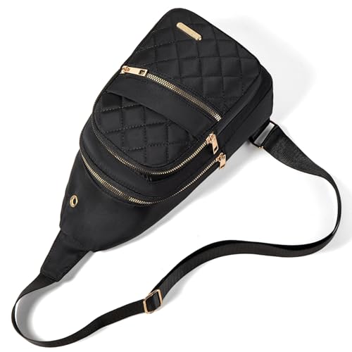 Banelu Small Sling Bag Crossbody Sling Backpack for Women Trendy, Small Crossbody Purse Cross Body Bag for Hiking Traveling - color: O Black