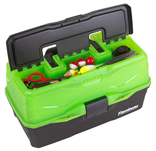 Flambeau Outdoors 6383FG 3-Tray Classic Tray Tackle Box, Portable Tackle Organizer, Frost Green/Black - color: Frost Green/Black