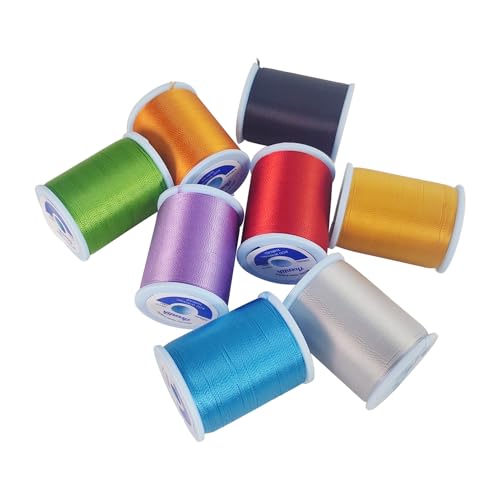 Aventik Fishing Rod Wrapping Thread for Guide Building 500D/100YDS 8PCS Nylon Thread Fishing Rod Repair Kit Fishing Rod Building Supplies - style: 8 Pack Rainbow Color Nylon Thread