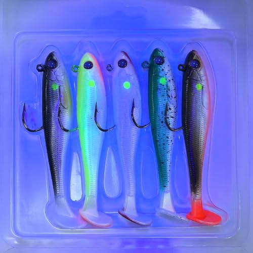 Kmucutie Pre-Rigged Soft Fishing Lures，All-Conditions Paddle Tail Swimbaits for bass and Walleye，Fishing Bait for Freshwater Saltwater - size: 2.7 INCH--0.23 OZ