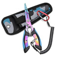Premium Saltwater & Freshwater Fishing Pliers – Rainbow Titanium-Coated Rust-Resistant Multi-Tool with Tungsten Carbide Line Cutters, Split-Ring Tip, Non-Slip Ergonomic Grip & Coiled Lanyard