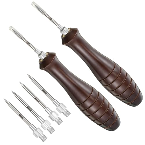 Feekoon Fish Venting Tool, Venting Kit for Deep Sea Fishes with Stainless Steel Needle, Fishing Tackle for Saltwater Fishing Fish Release and Return (Patented) - color: Dark Brown Handle