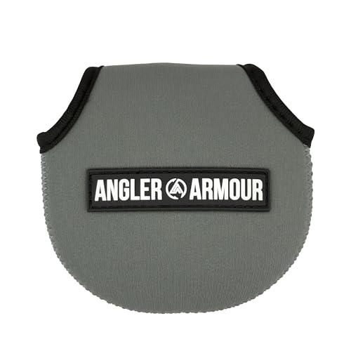 Angler Armour Baitcast Reel Cover | Baitcaster Sleeve | Fishing Reel Pouch | Low Profile Baitcasting Reel Protector | Neoprene Reel Case | 50 100 200 Series Baitcast Covers - color: Titanium Gray