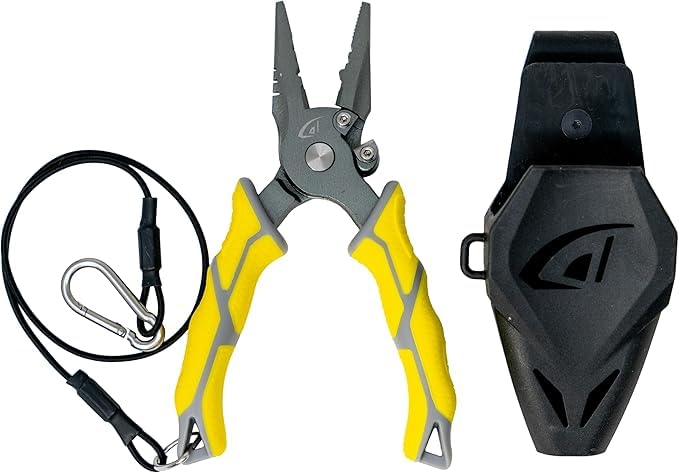 danco Ultimate 6-Piece Fishing Tool Kit – 6.5" Carbon Steel Pliers, 5" Split Ring Pliers, 7" Flex Fillet Knife, and Sharpening Puck for Freshwater & Saltwater Anglers - size: 6-Piece Bundle