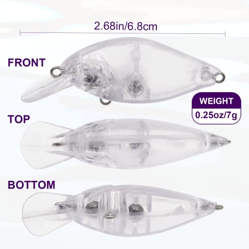 10pcs/20pcs Fishing Blanks Lures Kit Fishing Topwater Unpainted Swimbait Unpainted Crankbaits Hard Baits DIY Lure for Bass Salmon Trout Saltwater and Freshwater - color: D: 20pcs 0.25oz/7g