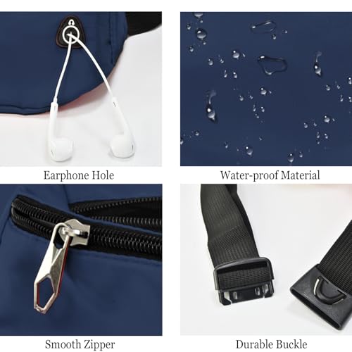 Fanny Pack for Women Men,Crossbody Fanny Pack Water Resistant Sports Waist Bag Pack, Belt Bag for Travel Hiking Running - color: 1pack-darkblue