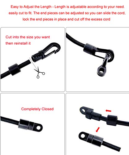 Rod Straps for Bass Boat, Deck Mount Connector Mount Rod Strap, Rod Holders for Boat Deck with Straps + Kayak Paddle Clip, Canoe Kayak Boat Fishing Rod Replacement Accessories - 4Pcs