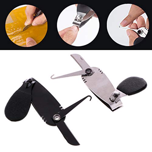 Multi Function Stainless Steel Fishing Line Nipper r Cutter Fish Tool Black - color: Black