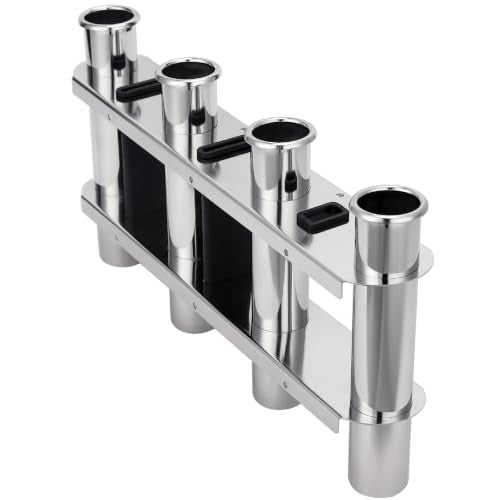 4 Tube Fishing Rod Holder & Boat Organizer Rod Rack Stainless Steel Fishing Rod Bracket Tube-linked Fishing Accessories