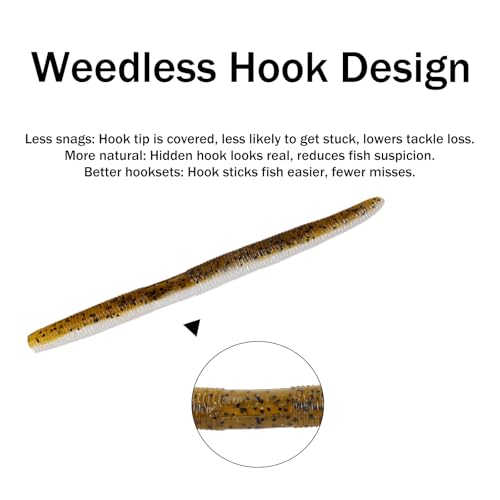 Soft Plastic Fishing Lures with Salted Hook Slot 10pcs FS/RE-09 - color: Color C