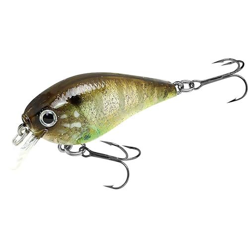 Lucky Craft LC 0.5 Squarebill Crankbait, Silent Fishing Lure for Bass Trout and Pike, Made in Japan, Freshwater Fishing Gear, Hard Bait Bass Lures - color: 176 Flake Flake Stripe Gill