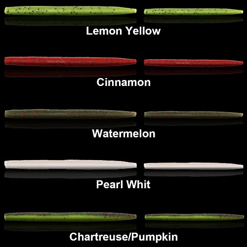 Wacky-Worms-Bass-Fishing-Lure-Kit-Wacky-Rig-Worms-Soft-Plastic-Stick-Baits3 4" 5" 6 inch - color: 80-Piece Supper Wacky Worm Kit