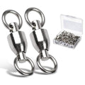 AMYSPORTS Ball Bearing Swivels Connector High Strength Stainless Steel Solid Welded Rings Barrel Swivels Saltwater Freshwater Fishing - size: Size7 (221lb) 25 pcs