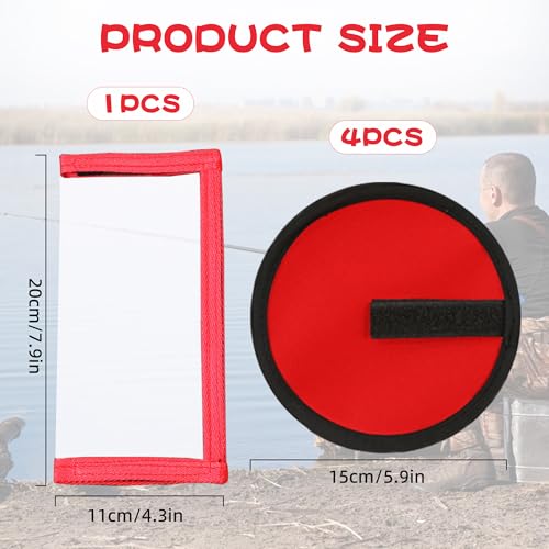 10 Pack Fishing Lure Covers,1 Pack Clear Fishing Bait Wraps,Lure Shield Fishing Lure Cover,Lure Wraps for Fishing Rod Fishing Hook Bait Covers - color: Red