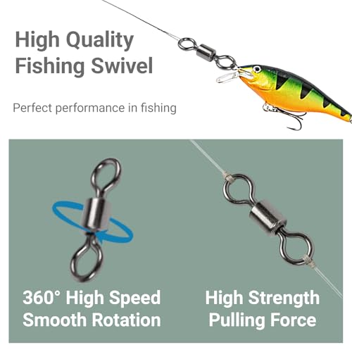 QISHUO Stainless Steel Swivels Fishing Lure Barrel Saltwater Swivel Fishing Strength Quick Change Fishing Swivels Rolling Black Nickel - size: Size4/0 (298lb) 25 pcs