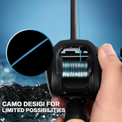 UANTA Monofilament Fishing Line, Superior Abrasion Resistance Mono Line, Ultimate Saltwater Fishing Line Leader Materials, 2025 New Fishing Line Unique Camo Design - color: OCEAN, size: 3LB(300YDS)