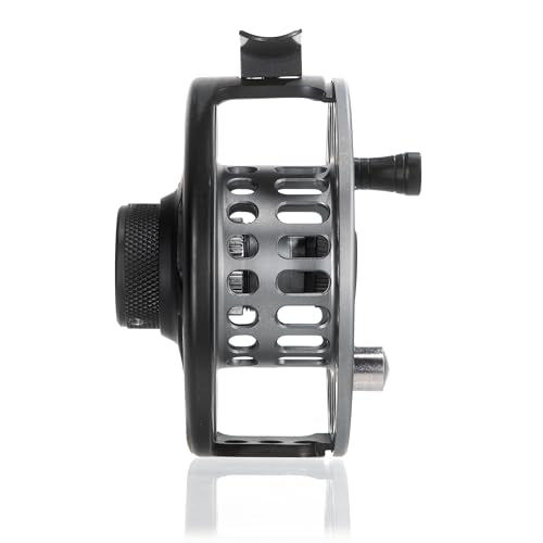 RIFT Breach v2 Fly Fishing Reel, High Capacity Spool, Carbon Disc Drag, Full CNC-Machined Anodized Aluminum Fly Reel, 5/6 Weight, Black, Grey - color: v2 Black/Grey - Without Line